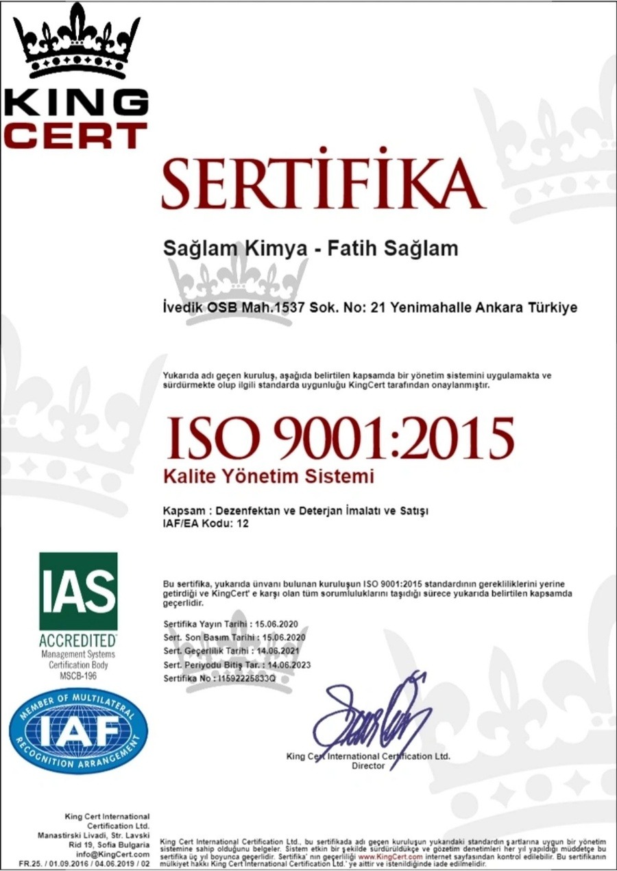 ISO 9001:2015 Kalite Yönetim Sistemi